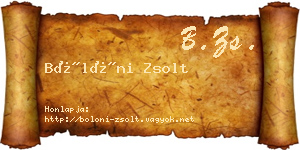 Bölöni Zsolt névjegykártya